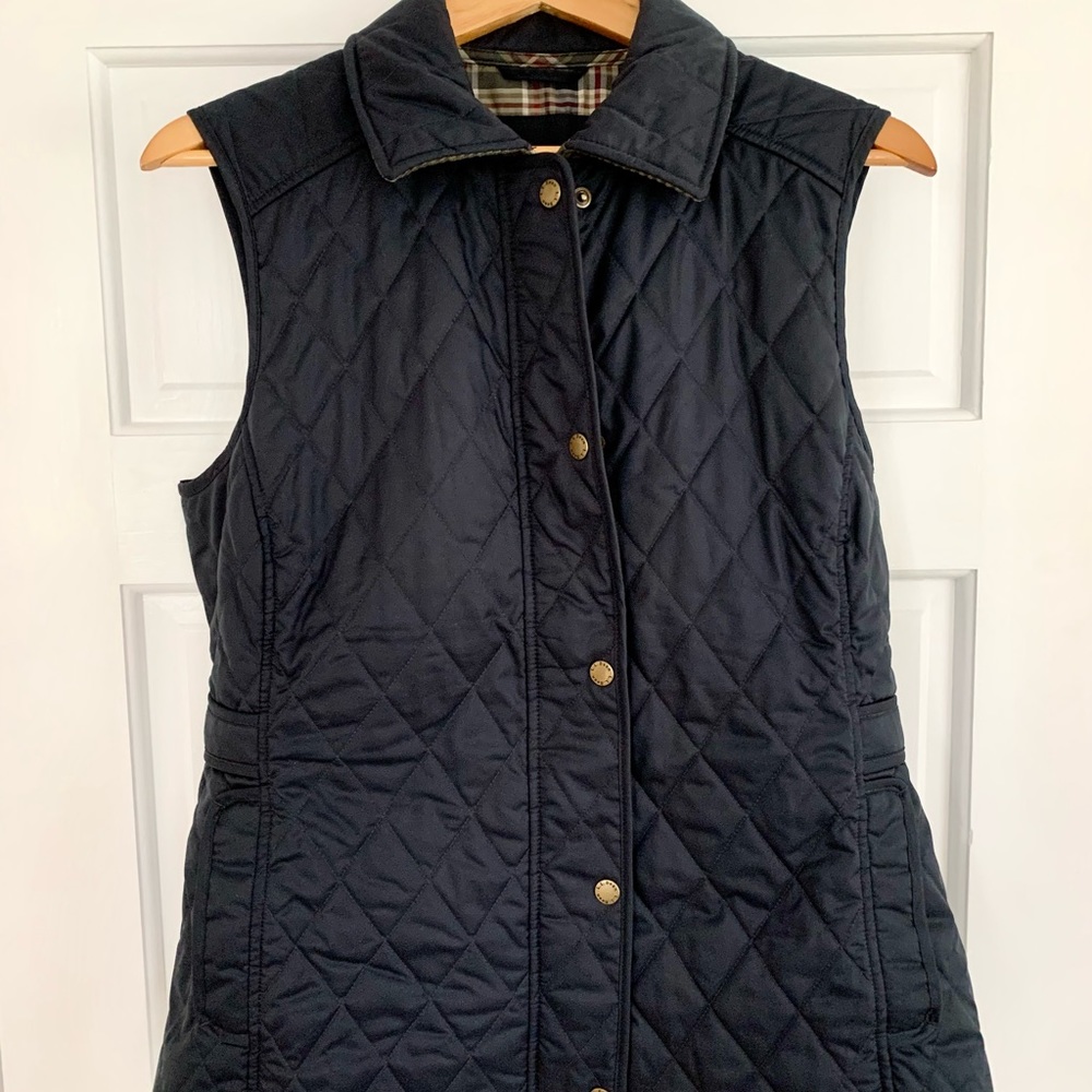 L.L. Bean Quilted Riding Vest Navy Medium